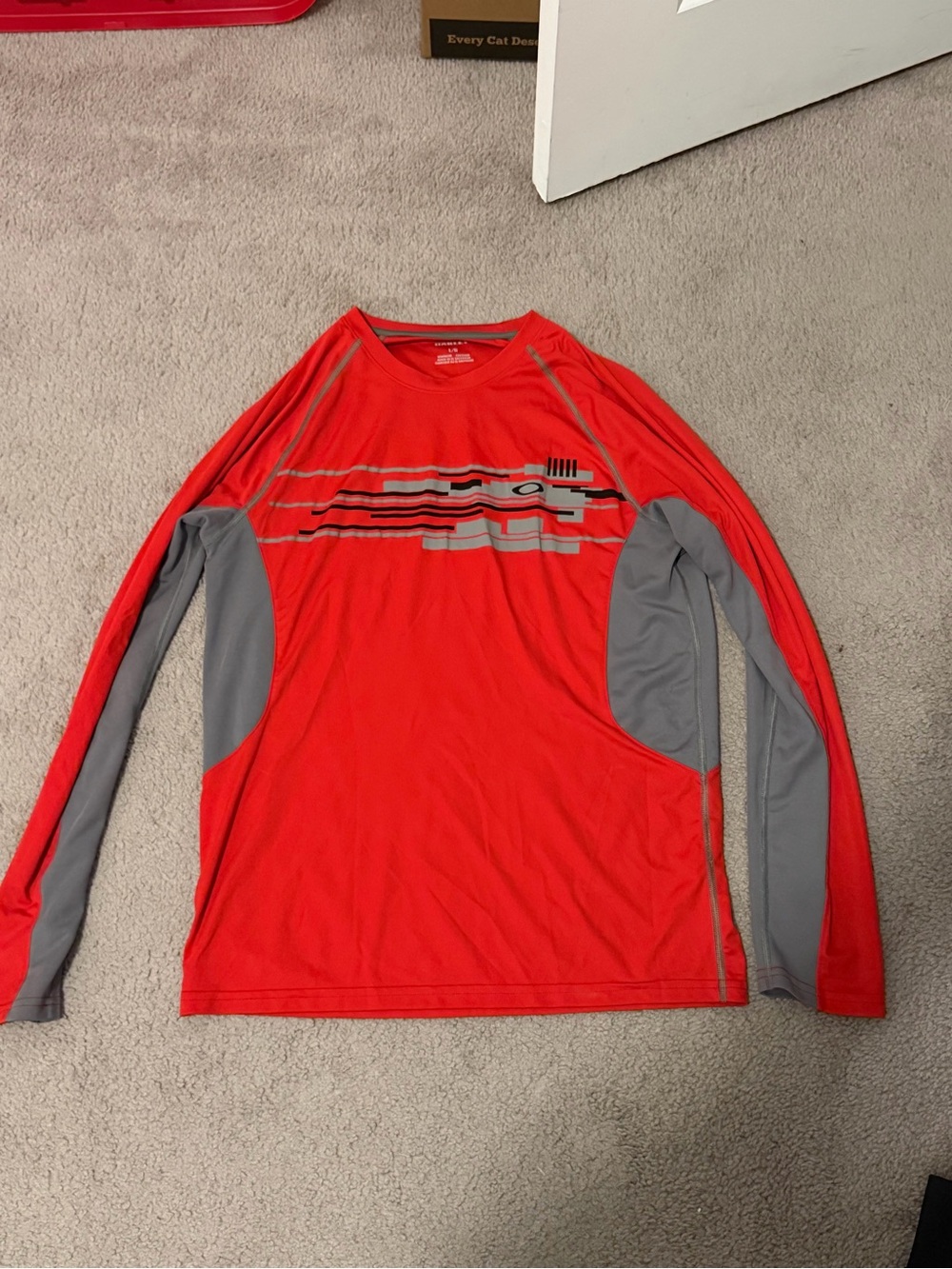 Under Armour Men’s Long-Sleeve Performance Shirt in Red and Gray